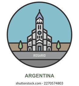 Rosario. Cities and towns in Argentina. Flat landmark