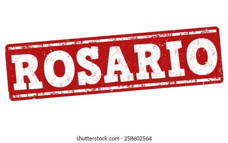 Rosario grunge rubber stamp on white background, vector illustration