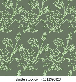 Rosarium Pattern.Flowers. Vector seamless pattern.Seamless pattern can be used for wallpaper, pattern fills, web page background,surface textures.