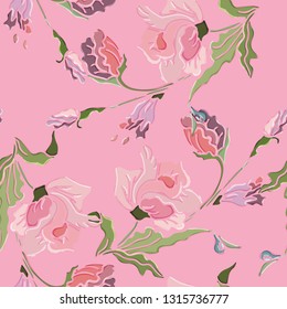 Rosarium Pattern.Flowers. Vector seamless pattern.Seamless pattern can be used for wallpaper, pattern fills, web page background,surface textures.