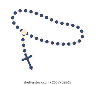 Rosary beads with cross vector illustration