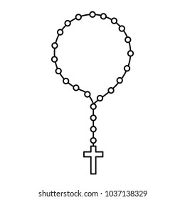 rosary beads icon over white background, vector illutration