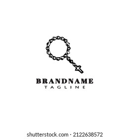 rosary beads logo cartoon icon design template black modern isolated creative illustration