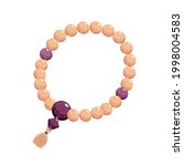 Rosary beads. Beads. Prayer. Meditation. Vector illustration in a flat style.