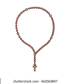 rosary beads religion icon graphic isolated vector