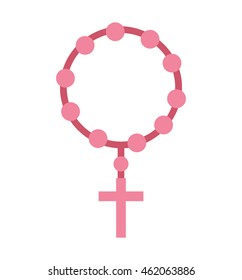 rosary beads religion icon graphic isolated vector