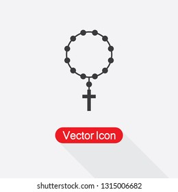 Rosary Beads Religion Icon Vector Illustration Eps10