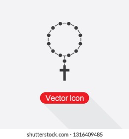 Rosary Beads Religion Icon Vector Illustration Eps10