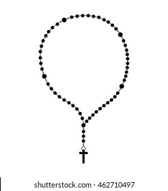 rosary beads religion icon vector illustration icon