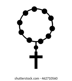 Rosary Beads Religion Icon Vector Illustration Icon