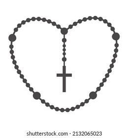 Rosary beads silhouette 
