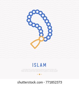 Rosary beads thin line icon. Modern vector illustration.