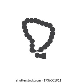 Rosary beads vector icon. filled flat sign for mobile concept and web design. Islamic rosary glyph icon. Symbol, logo illustration. Vector graphics