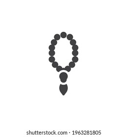 Rosary beads vector icon. filled flat sign for mobile concept and web design. Praying beads glyph icon. Symbol, logo illustration. Vector graphics