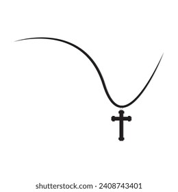 Rosary catholic faith vector illustration logo design