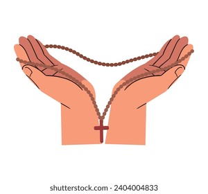 rosary catholicism design illustration isolated