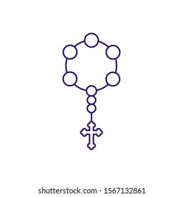 rosary with cross design, religion christianity god faith spirituality belief pray and hope theme Vector illustration