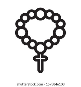 Rosary with cross design, religion christianity god faith spirituality belief and pray theme Vector illustration