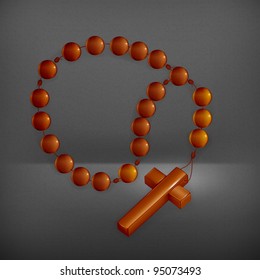 Rosary and Cross, vector