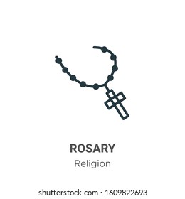 Rosary glyph icon vector on white background. Flat vector rosary icon symbol sign from modern religion collection for mobile concept and web apps design.