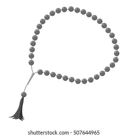 Rosary icon. Gray monochrome illustration of rosary vector icon for web