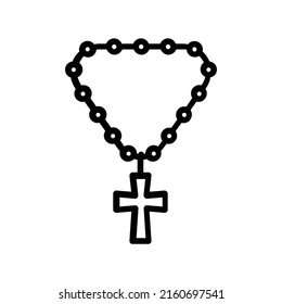 Rosary Icon Line Art Style Design Stock Vector (Royalty Free ...