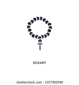 rosary icon. simple element illustration. isolated trendy filled rosary icon on white background. can be used for web, mobile, ui.