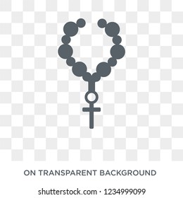 Rosary icon. Trendy flat vector Rosary icon on transparent background from Religion collection. 