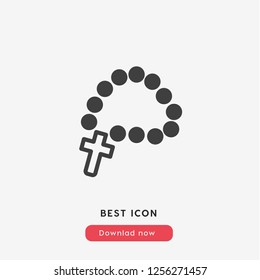 Rosary icon vector. Rosary symbol. Linear style sign for mobile concept and web design. cross symbol logo illustration. vector graphics - Vector.