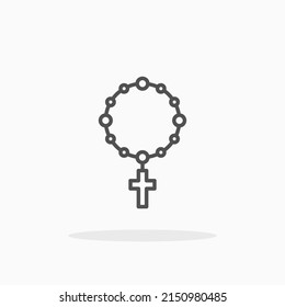 Rosary line icon. Editable stroke and pixel perfect. Can be used for digital product, presentation, print design and more.