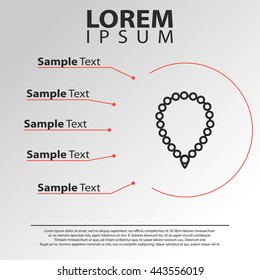 rosary line icon. rosary infographics template