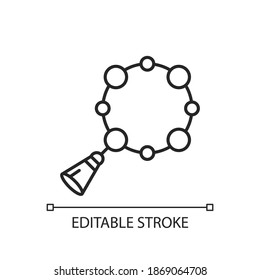 Rosary linear icon. Muslim religious item. Beads represents names. Keep count while saying prayer. Thin line customizable illustration. Contour symbol. Vector isolated outline drawing. Editable stroke
