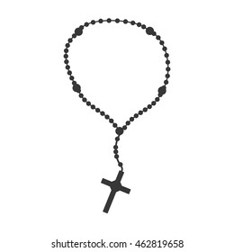 rosary nacklace cross religion icon. Isolated and flat illustration. Vector graphic