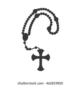 rosary nacklace cross religion icon. Isolated and flat illustration. Vector graphic