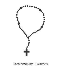 rosary nacklace cross religion icon. Isolated and flat illustration. Vector graphic