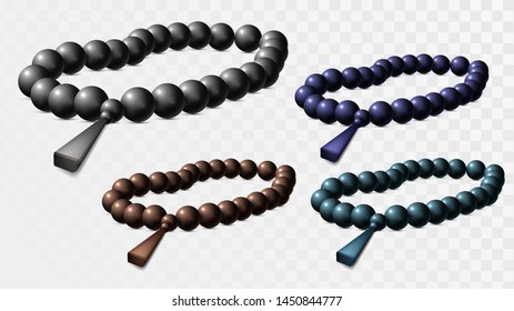 Rosary on a transparent background, religious beads