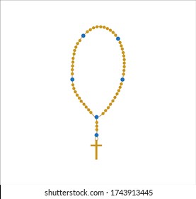 rosary to pray from catholic church. Vector illustration for web and mobile design.