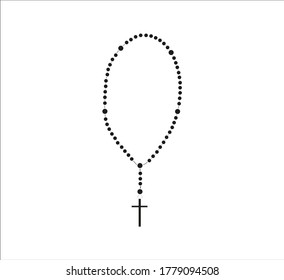 rosary to pray from catholic church. Vector illustration for web and mobile design.