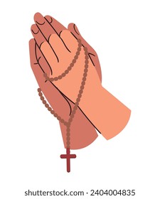 rosary spirituality illustration isolated vector