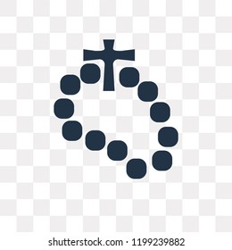 Rosary vector icon isolated on transparent background, Rosary transparency concept can be used web and mobile