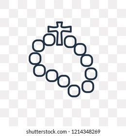 Rosary vector outline icon isolated on transparent background, high quality linear Rosary transparency concept can be used web and mobile