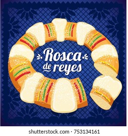 Rosca de Reyes (Three Kings Cake in Spanish) Composition - Copy Space