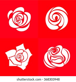Roses Icons Stock Vector (Royalty Free) 662843098