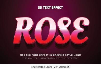 Rose 3d editable text effect template