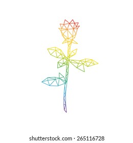 Rose abstract isolated on a white backgrounds, vector illustration