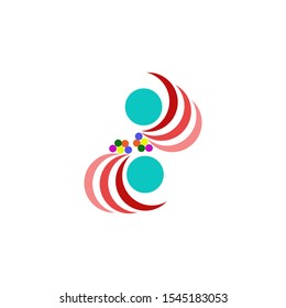 rose abstract with leaf icon design template