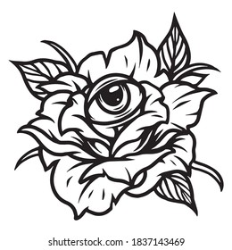 Rose Tattoo Stencil Design Element Black Stock Vector (Royalty Free ...