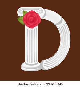 Rose with Ancient Pillar font D