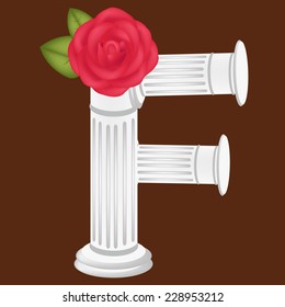 Rose with Ancient Pillar font F