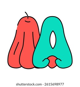 rose apple fruit line icon vector. rose apple fruit sign. isolated symbol illustration